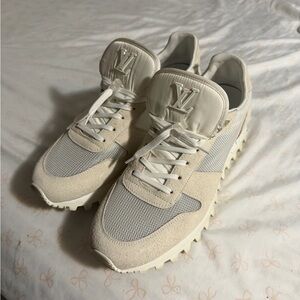 Louis Vuitton Cream and White Runaway-Style Sneakers